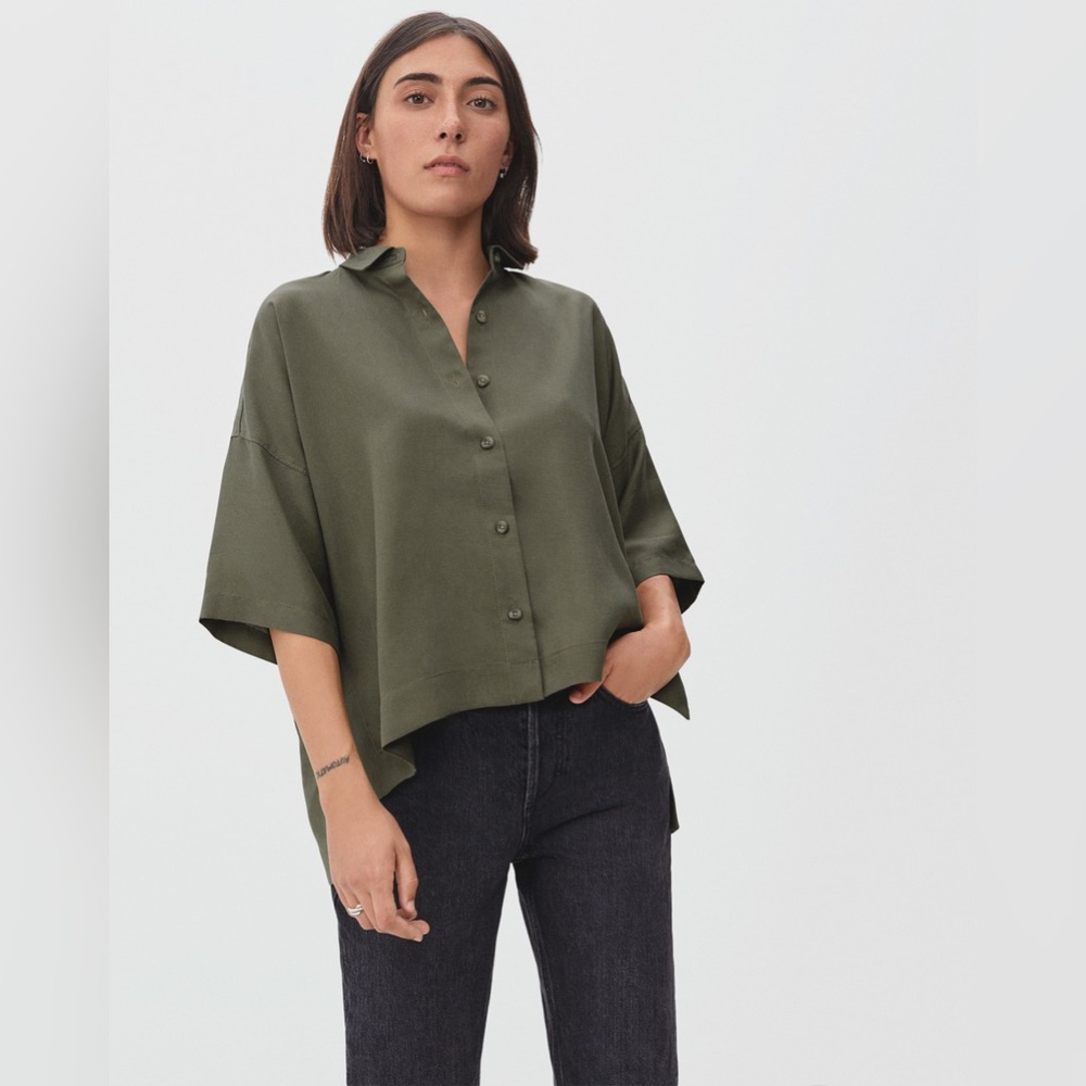 Everlane The Drapey Square Shirt in Kalamata, Large, NWT